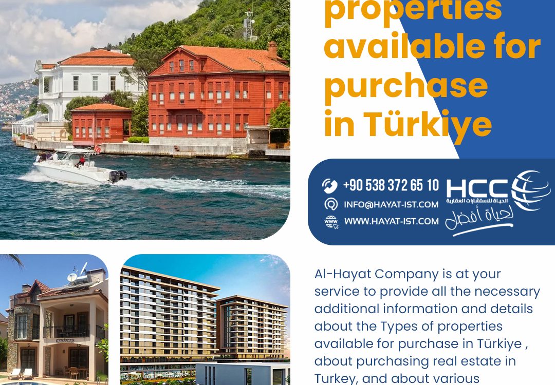 Types of properties available for purchase in Türkiye
