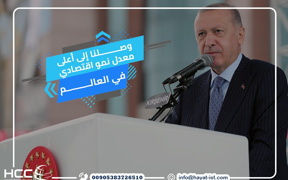 الرئيس التركي: وصلنا إلى أعلى معدل نمو اقتصادي في العالم