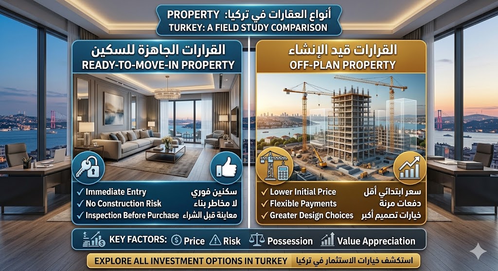 أنواع العقارات في تركيا:ما الفرق بين العقارات الجاهزة وقيد الإنشاء في تركيا؟